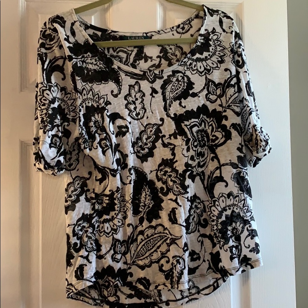 Black and white printed top